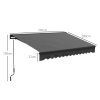 Outsunny 3 x 2m Electric Awning with Remote Controller, Aluminium Frame Retractable Awning, Half Cassette Sun Canopies for Patio Deck Door Window, Dark Grey