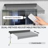 Outsunny 3 x 2m Electric Awning with Remote Controller, Aluminium Frame Retractable Awning, Half Cassette Sun Canopies for Patio Deck Door Window, Dark Grey