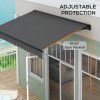 Outsunny 3 x 2m Electric Awning with Remote Controller, Aluminium Frame Retractable Awning, Half Cassette Sun Canopies for Patio Deck Door Window, Dark Grey