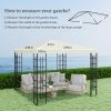 Outsunny 3 x 3(m) Gazebo Canopy Replacement Cover, Garden Gazebo Roof Replacement with Drain Holes, Water Resistant PVC Coating, 370g/㎡, UPF30+, TOP COVER ONLY