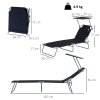 Outsunny Outdoor Foldable Sun Lounger, 4 Level Adjustable Backrest Reclining Sun Lounger Chair with Angle Adjust Sun Shade Awning for Beach, Garden, Patio, Black