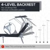 Outsunny Outdoor Foldable Sun Lounger, 4 Level Adjustable Backrest Reclining Sun Lounger Chair with Angle Adjust Sun Shade Awning for Beach, Garden, Patio, Black