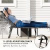 Outsunny Folding Sun Lounger with Side Table, 5-Level Adjustable Reclining Sun Lounger Chair, Portable Garden Recliner Sunbed with Side Pocket, Head Pillow for Patio, Beach, Black