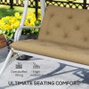 Outsunny 3 Seater Bench Pad, Garden Chair Cushion with Back and Ties for Indoor and Outdoor Use, 98 x 150 cm, Khaki