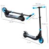 HOMCOM Kids Folding Electric Scooter Adult E Scooter, 120W, with Adjustable Height and Rear Wheel Brake, 8km/h Maximum Speed, for Children Ages 6-12 Years Old, Sky Blue