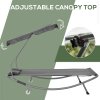 Outsunny Double Sun Lounger with Adjustable Detachable Canopy, Portable Garden Daybed for 2 with Wheels, Outdoor Sunbed Hammock with 2 Pillows, 220 KG Max. Load, Grey