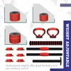 SPORTNOW 4-in-1 Adjustable Weight Dumbbells Set, Used as Barbell, Kettlebell, Push up Stand, Free Weights Set for Men and Women Home Gym Training, 20KG, Red