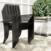 Outsunny 7 Pieces Garden Dining Set with Stackable Chairs, 6 Seater Metal Garden Furniture Set, Outdoor Metal Top Patio Table with Umbrella Hole, Black