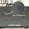 Outsunny 7 Pieces Garden Dining Set with Stackable Chairs, 6 Seater Metal Garden Furniture Set, Outdoor Metal Top Patio Table with Umbrella Hole, Black