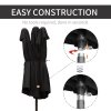 Outsunny 4.6m Garden Parasol Double-Sided Sun Umbrella Patio Market Canopy Shade Outdoor Black - NO BASE