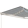 Outsunny 2.5m x 2m Garden Patio Manual Awning Canopy Sun Shade Shelter Retractable with Winding Handle Green and White