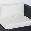 Outsunny 6 Pieces Rattan Garden Furniture Set, 4 Seater Wicker Garden Corner Sofa Set with 2 Storage Tables and Loveseats, Outdoor Conversation Furniture with Cushions for Conservatory, Patio, Black