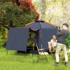 Outsunny Automatic Pop Up Camping Tent, Instant Setup 2-4 Man Tent with Mesh Windows, Waterproof & UV30+, Portable with Carry Bag for Fishing, Hiking, Backpacking, Dark Grey