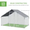 PawHut Walk In Chicken Run Galvanized Chicken Coop Hen Poultry House Cage Rabbit Hutch Pet Playpen Backyard With Water-Resist Cover, 3 x 2 x 2m