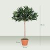 Outsunny 3ft Artificial Olive Tree Indoor Plant Greenery for Home Office Potted in An Orange Pot