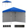 Outsunny 3 x 3 (M) Pop Up Gazebo, UPF 30+ with 2 Sidewalls, Leg Weight Bags and Wheeled Bag, Height Adjustable Party Tent Event Shelter for Garden, Patio, Blue