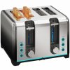 HOMCOM 4 Slice Toaster with 7 Browning Levels, Reheat, Defrost and Cancel Functions, Self-Centring Slots, Auto Shut-Off, Removable Crumb Tray, 1860W, Black