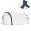 Outsunny 4 x 3(m) Walk-in Polytunnel Greenhouse with Upgraded Structure, Zipped Roll Up Mesh Door, 6 Mesh Windows, Tunnel Warm House Tent with PE Cover, 10 Plant Labels and Gloves, White