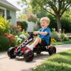 AIYAPLAY Pedal Go Kart, Ride on Racer with Freewheel System, Brake, Non-Slip EVA Wheels, Metal Frame, Go Kart for Kids Ages 3-6 Years, Red