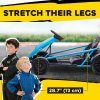 HOMCOM 24V Electric Go Kart for Kids, Drifting Ride-On Racing Go Kart with Slow Start, Music, Horn Honking and Safety Belt, for 8-12 Years Old, Blue