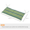 Outsunny Set of 2 Outdoor Garden Patio 2-3 Seater Bench Swing Chair Cushion Seat Pad Mat Replacement 120L x 50W x 5T cm - Green Stripes