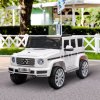 HOMCOM Mercedes Benz G500 Licensed 12V Kids Electric Ride On Car  Toy with Parental Remote Control Battery-powered 2 Motors Music Lights MP3 for 3-8 Years Old White
