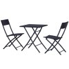 Outsunny 3 Pieces Folding Rattan Bistro Set, Garden Furniture Bistro Set with Folding Garden Table and Chairs, Wicker Balcony Furniture for Outdoor, Patio, Porch, Black