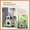 PawHut Cat Tower with Litter Box Enclosure, Cat Tree for Indoor Cats with Cat House, Scratching Post, Hammock, Grey