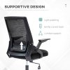 Vinsetto Mesh Office Chair, Desk Chair with Lumbar Support, Flip-up Armrest, Swivel Wheels, Adjustable Height, Black