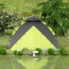 Outsunny Camping Tent, 3-4 Man Family Dome Tent, 2000mm Waterproof, with Carry Bag and Top Hook, for Fishing Hiking Festival, Quick Setup, Green