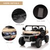 HOMCOM 2 Seater Kids Ride On Car with Electric Bucket, 12V Battery Powered Electric UTV with Shovel, Parental Remote, 4 Spring Suspension Wheels, Working Horn, Music - Yellow
