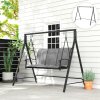 Outsunny Metal Porch Swing Stand, Heavy Duty Swing Frame, Hanging Chair Stand Only, 240kg Weight Capacity for Garden, Patio, Lawn, Playground, Black