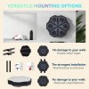 SPORTNOW Music Boxing Machine, Smart Bluetooth Boxing Machine Wall Mounted with 9 Speeds & Modes, LED Lights, Punching Pad for Adults, Black