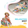 AIYAPLAY Kids Armchair, 2 in 1 Foldable Toddler Chair, Soft Snuggle Sponge Filled Recliner, for Bedroom Playroom Living Room, for Boys & Girls 18 Months to 3 Years - Multicoloured