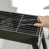 Outsunny Portable Charcoal Grill with Pull-Out Charcoal Basin, Folding Tabletop Barbecue, Compact Camping BBQ, Galvanised Metal, 73 x 20 x 35 cm, Black