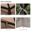 Outsunny 3 x 3 m Metal Gazebo, Garden Pavillion, Double Roof Outdoor Canopy Shelter with Mesh Sidewalls, Taupe