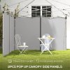 Outsunny Gazebo Side Panels with Zipped Doors, for 3x3 m or 3x6 m Pop Up Gazebo, 2 Pack Sides Replacement, Light Grey