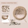 PawHut Wicker Cat House, Rattan Elevated Cat Bed with Three Tripod Legs, Ball-Shaped Cat Basket with Cushion - Natural Wood Finish