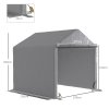 Outsunny 2 x 2 x 2 m Garden Shed Tent, Outdoor Storage Shed for Bike Motorbike Tool with Galvanised Steel Frame, Waterproof & UV-Resistant, Grey