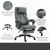Vinsetto Office Chair, Fabric Desk Chair with Adjustable Massage Pillow, USB Power and Retractable Footrest, High Back, 360° Swivel, for Home, Grey