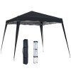 Outsunny 3 M x 3 M Base/ 2.5 M x 2.5 M Top Pop Up Gazebo, 2 Person Setup Instant with Carry Bag, Height Adjustable Slant Leg Party Tent Instant Event Shelter for Garden, Patio, Black