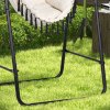 Outsunny Patio Hammock Chair with Stand, Outdoor Hammock Swing Hanging Rope Chair with Cushion, Armrest, Hooks, Cream White