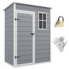 Outsunny 5' x 3' Garden Shed with Floor, Outdoor Storage Shed with Lockable Door, Window and Vent for Garden, Patio, Grey