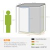 Outsunny 5ft x 3ft Metal Garden Storage Shed, Outdoor Tool Shed with Sloped Roof, Lockable Door for Tools, Equipment, Green