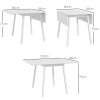 HOMCOM Solid Wood Folding Dining Table, Drop Leaf Table for 2-4 People, Rectangle Kitchen Table for Small Space, White