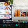 Outsunny 16L Car Refrigerator,  Portable Compressor Camping Fridge Freezer with 12/24V DC and 100-240V AC for Car, RV and Camping Use, Down to -20°C, Khaki