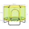ZONEKIZ Kids Trampoline for Toddlers with Enclosure Safety Net, 4.6FT Hexageon Outdoor Indoor Jumper for Children 1-6 Years Old, Yellow