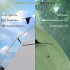 Outsunny 1-2 Man Camping Tent, Double Layer Dome Tent with 2000mm Waterproof Rainfly and Carry Bag, Lightweight for Fishing, Travel, Hiking, Sports, Festival, Green