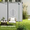 Outsunny Gazebo Side Panels with Zipped Doors, for 3x3 m or 3x6 m Pop Up Gazebo, 2 Pack Sides Replacement, Light Grey