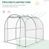 Outsunny Walk-in Polytunnel Greenhouse with Roll-up Door Transparent Tunnel Greenhouse with Steel Frame and PVC Cover, 2.5 x 2m